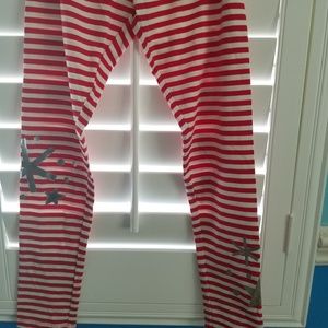 Cat & Jack Girls XL striped Leggings snowflakes
